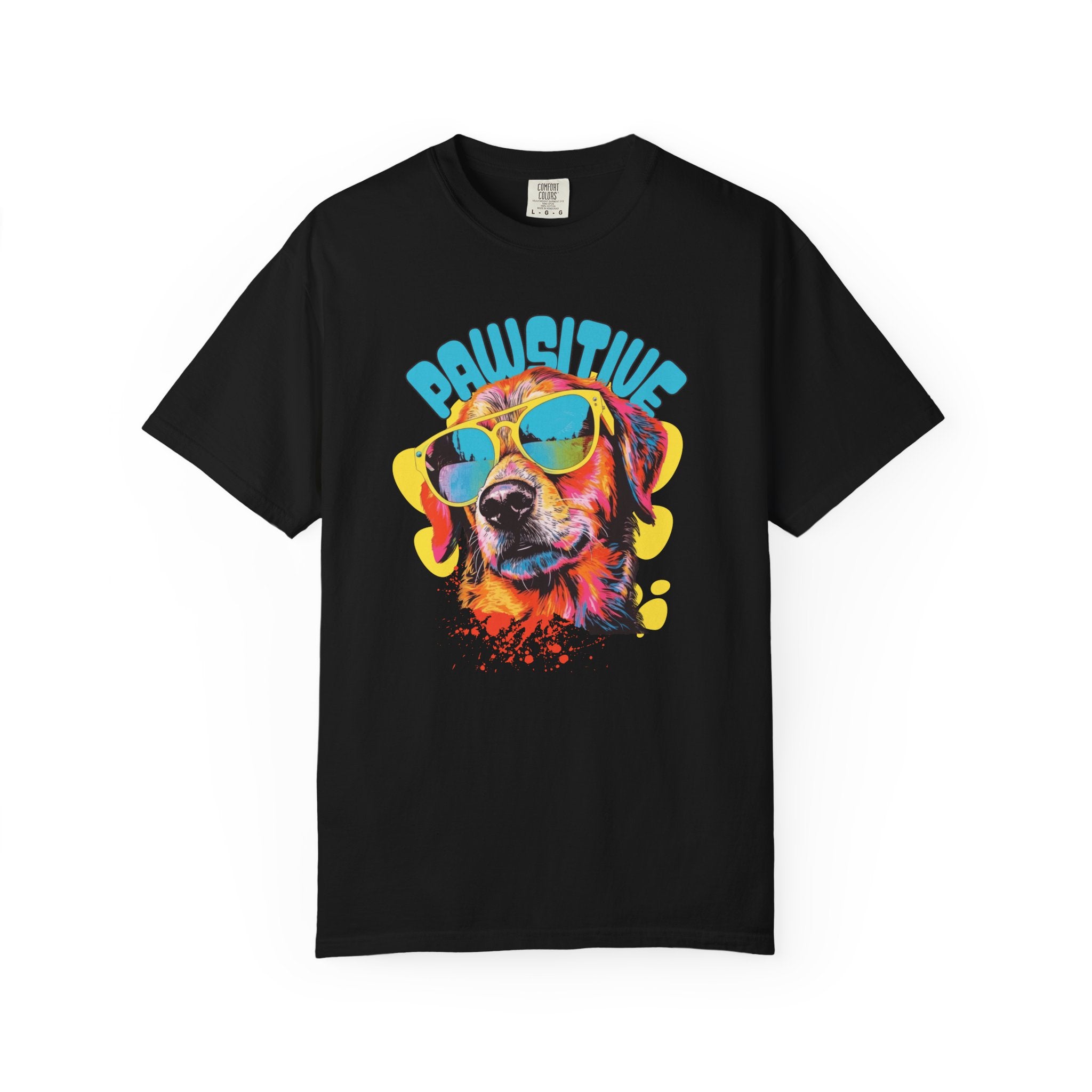 Pawsitive Dog Graphic T-Shirt — Retro Sunglasses Puppy Tee