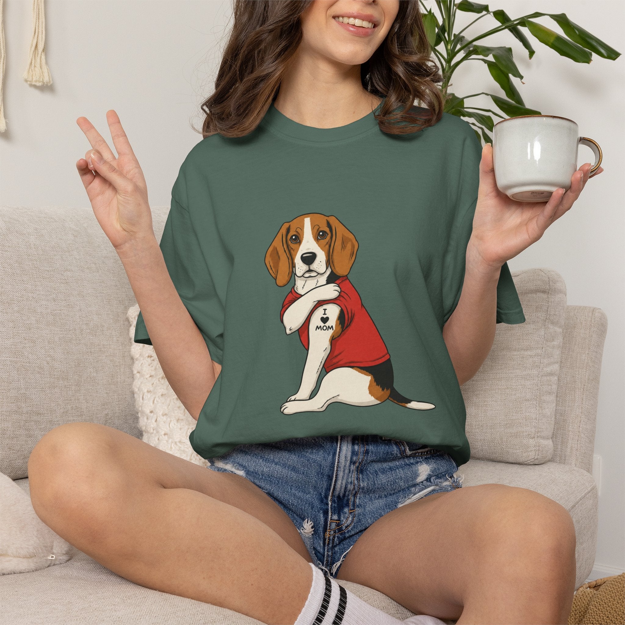 Beagle With Tattoo Graphic T-Shirt — Cute Retro Dog Tee