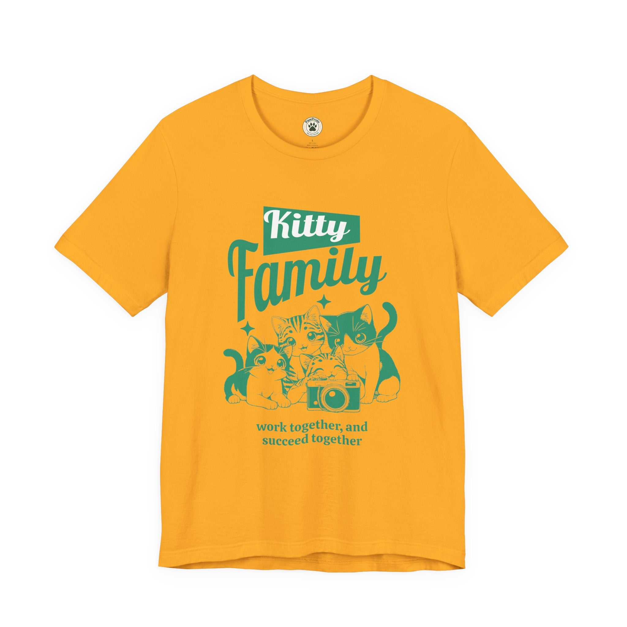 Kitty Family Tee — 'Work Together, and Succeed Together' Cat Graphic Shirt