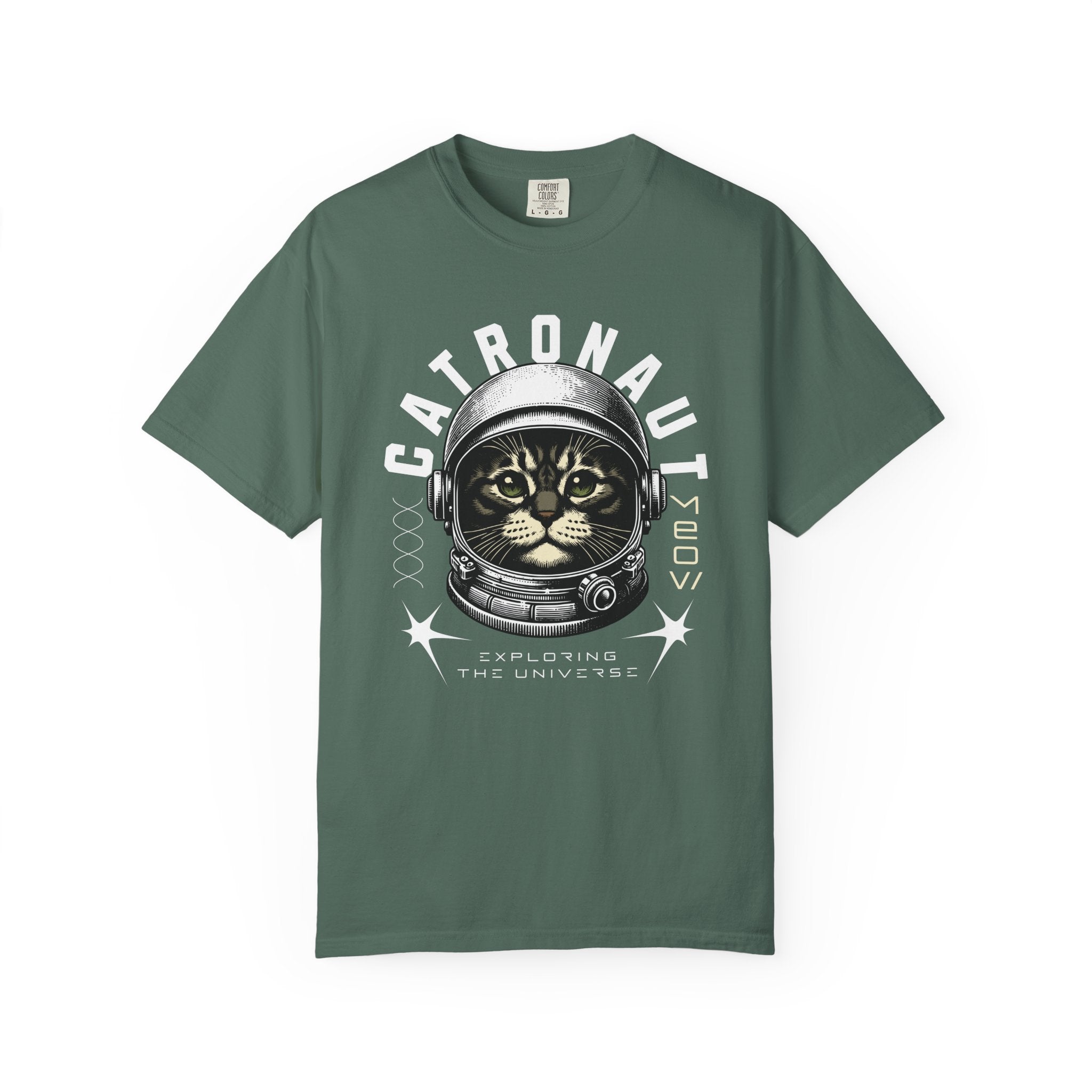 Catronaut T‑Shirt — Retro Space Cat Helmet Graphic Tee