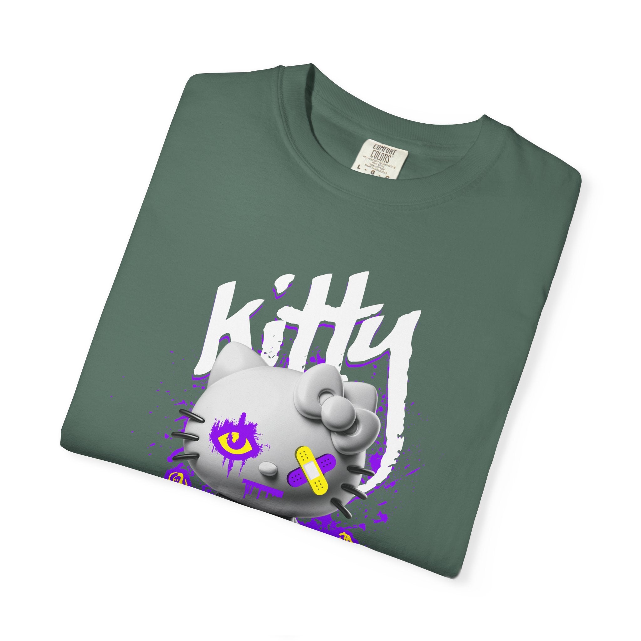 Kitty Cute Punk T-Shirt — 'doesn't say hello' Garment-Dyed Tee