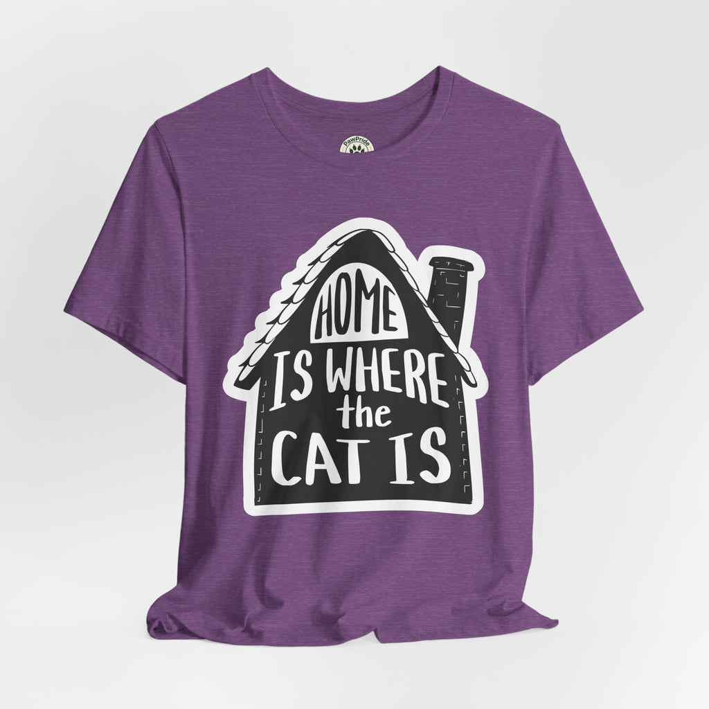 Cat Lover T-Shirt — "Home Is Where The Cat Is" Graphic Tee