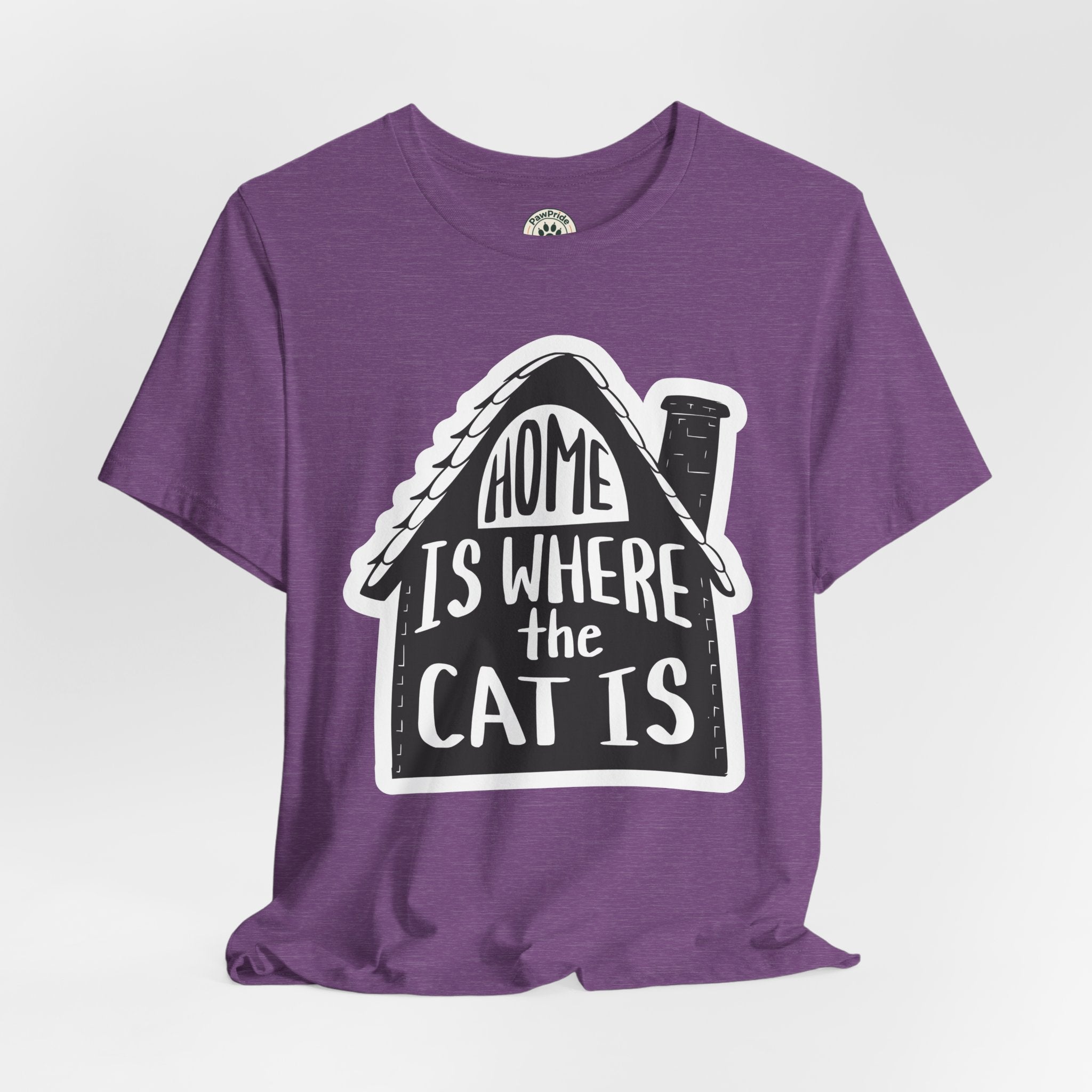 Cat Lover T-Shirt — "Home Is Where The Cat Is" Graphic Tee