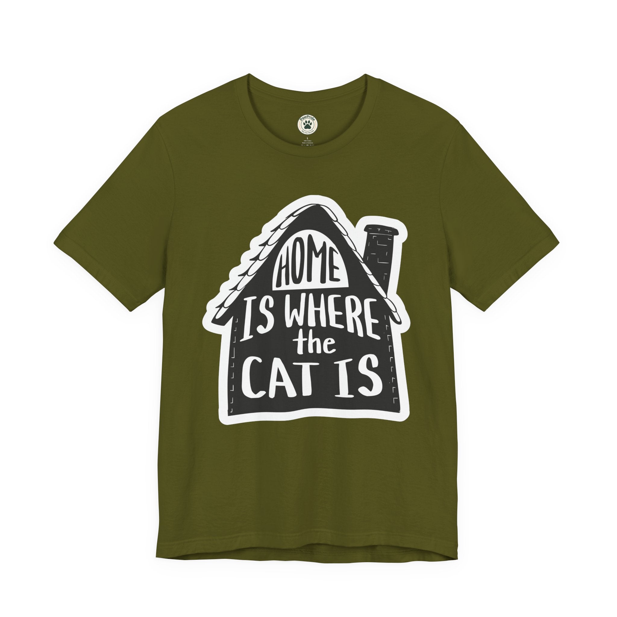 Cat Lover T-Shirt — "Home Is Where The Cat Is" Graphic Tee
