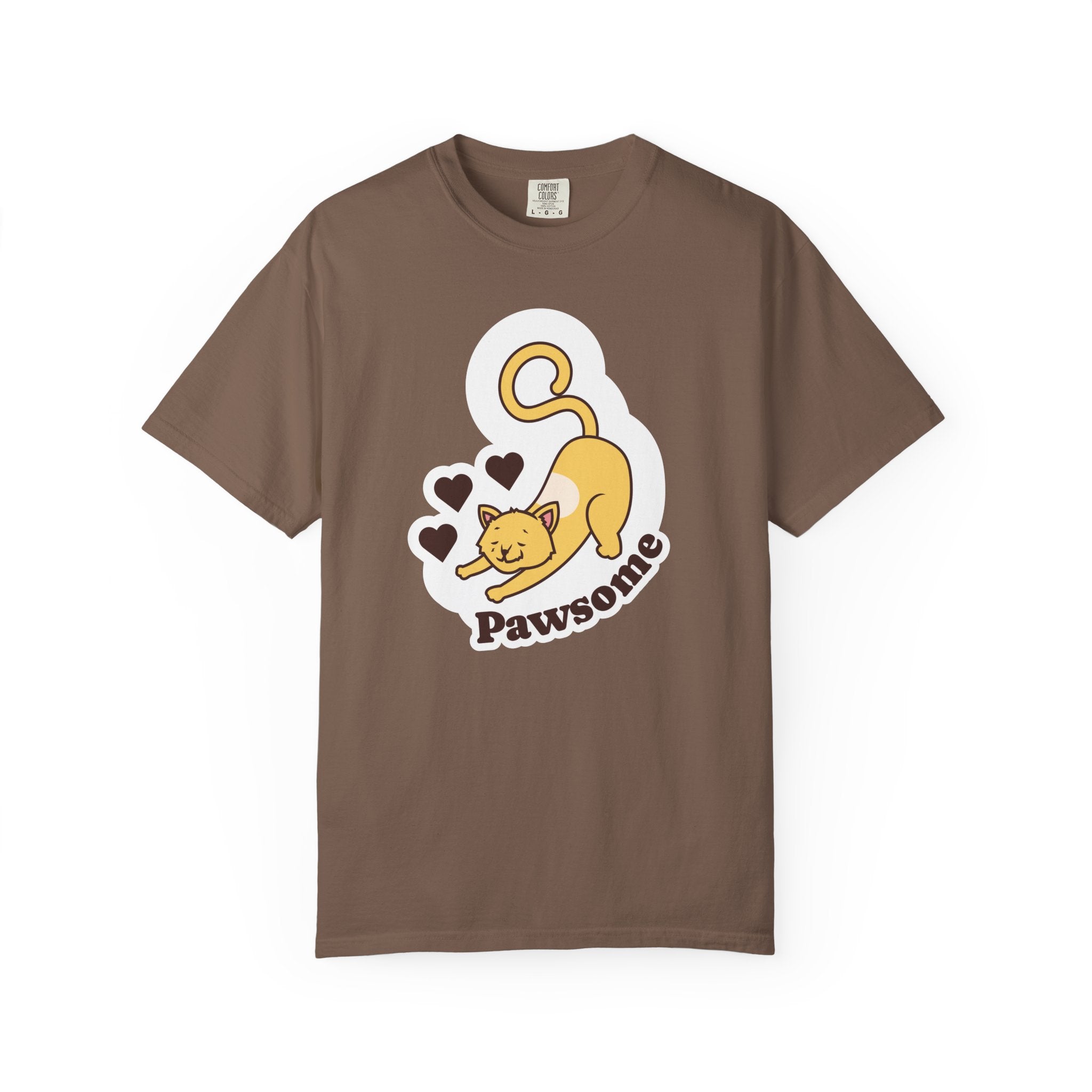 Pawsome Cat T-Shirt — Cute Stretching Kitty Graphic Tee