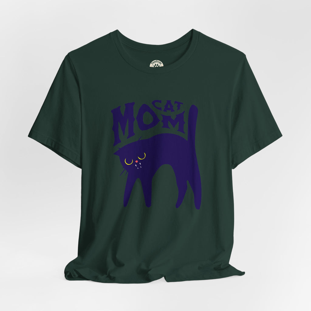 Cat Mom Graphic Tee — Cute Black Cat Illustration