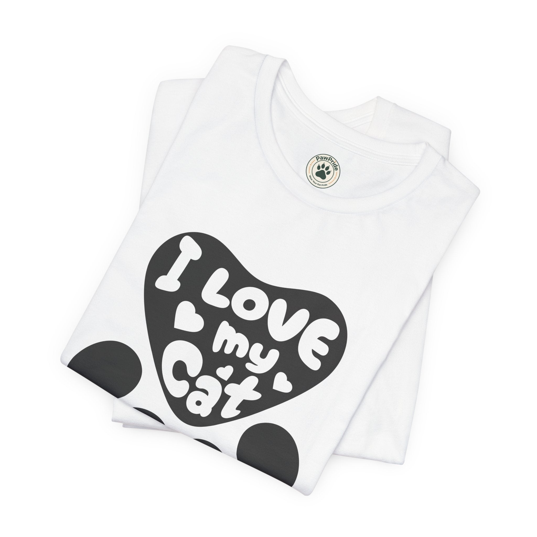 I Love My Cat Paw T-Shirt — Cute Cat Lover Tee