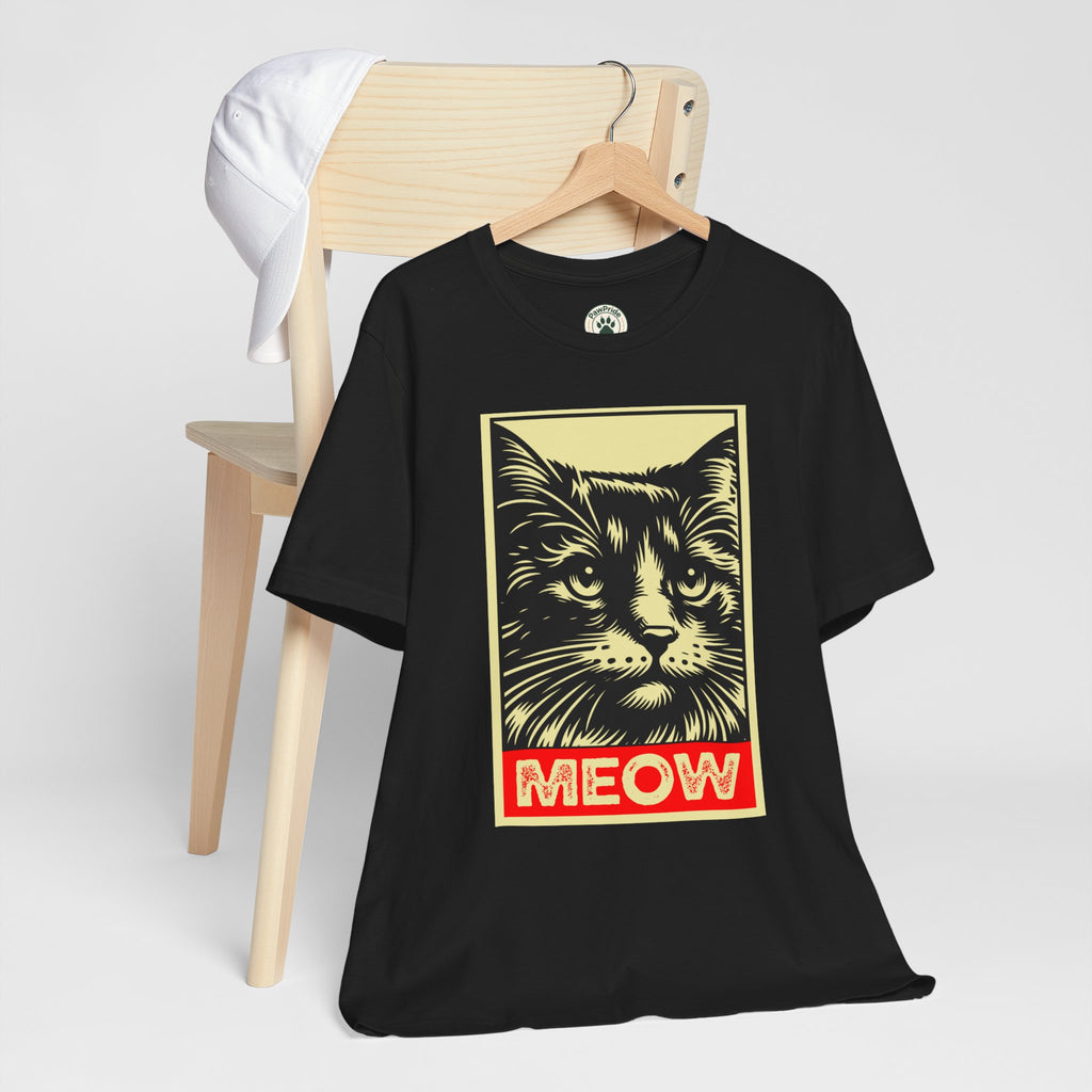 Meow Cat Portrait Tee — Graphic Cat Shirt
