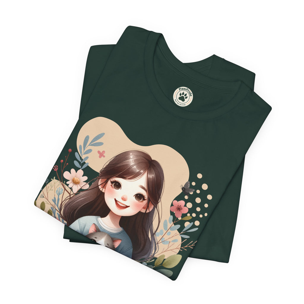Cat Mom T-Shirt — Cute Floral Illustration Tee for Women Cat Lovers