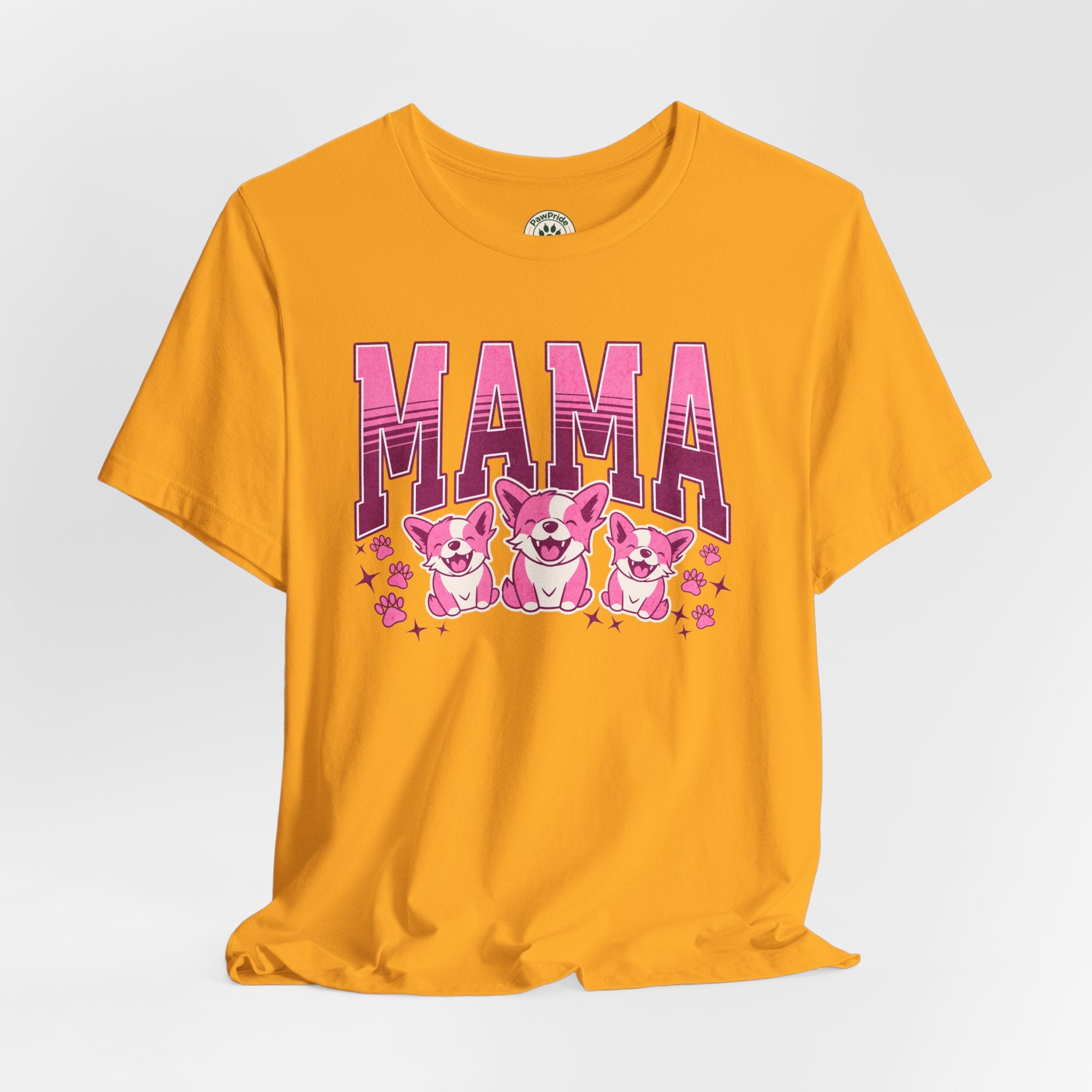 Mama Tee — Pink Corgi Mom Graphic T-Shirt