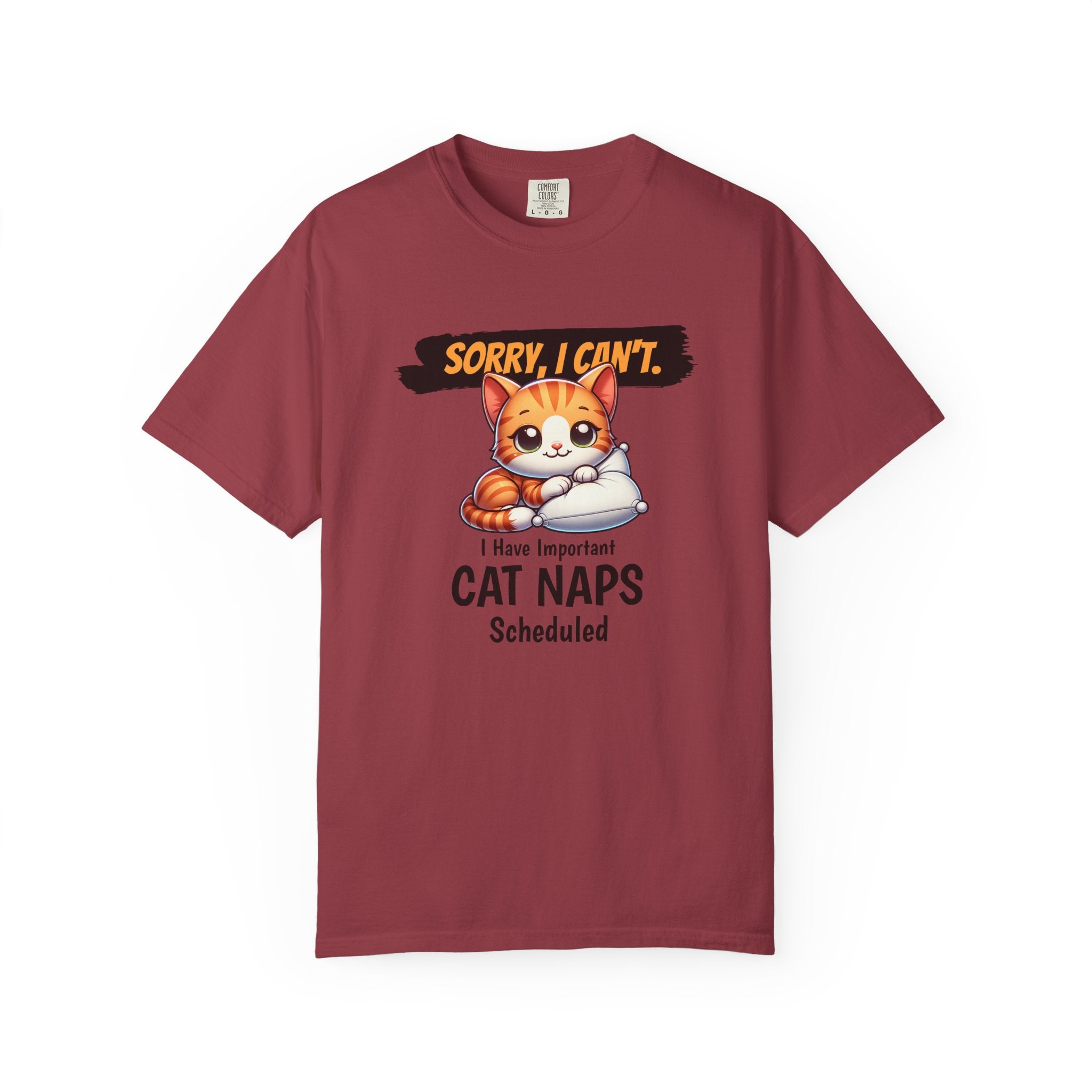 Cat Naps Scheduled T-Shirt — "Sorry, I Can't" Cute Cat Nap Graphic Tee
