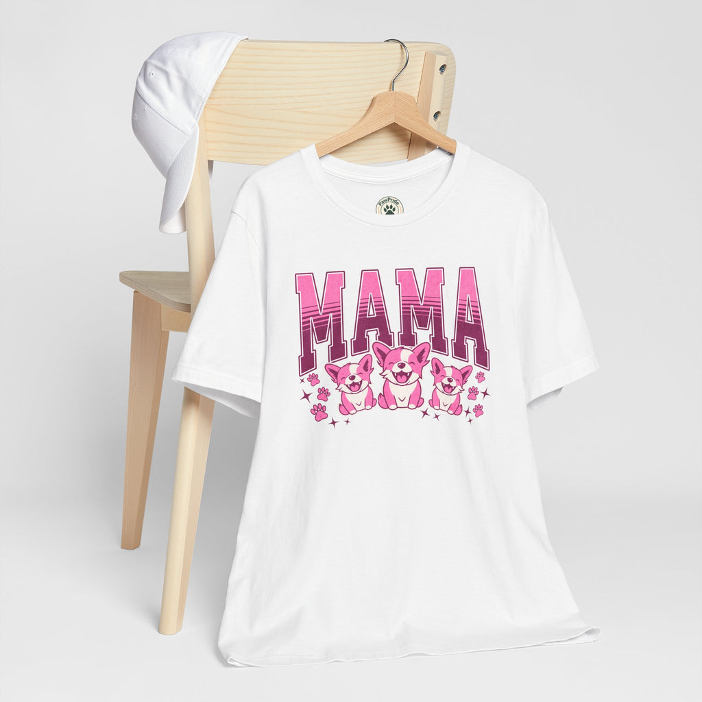 Mama Tee — Pink Corgi Mom Graphic T-Shirt