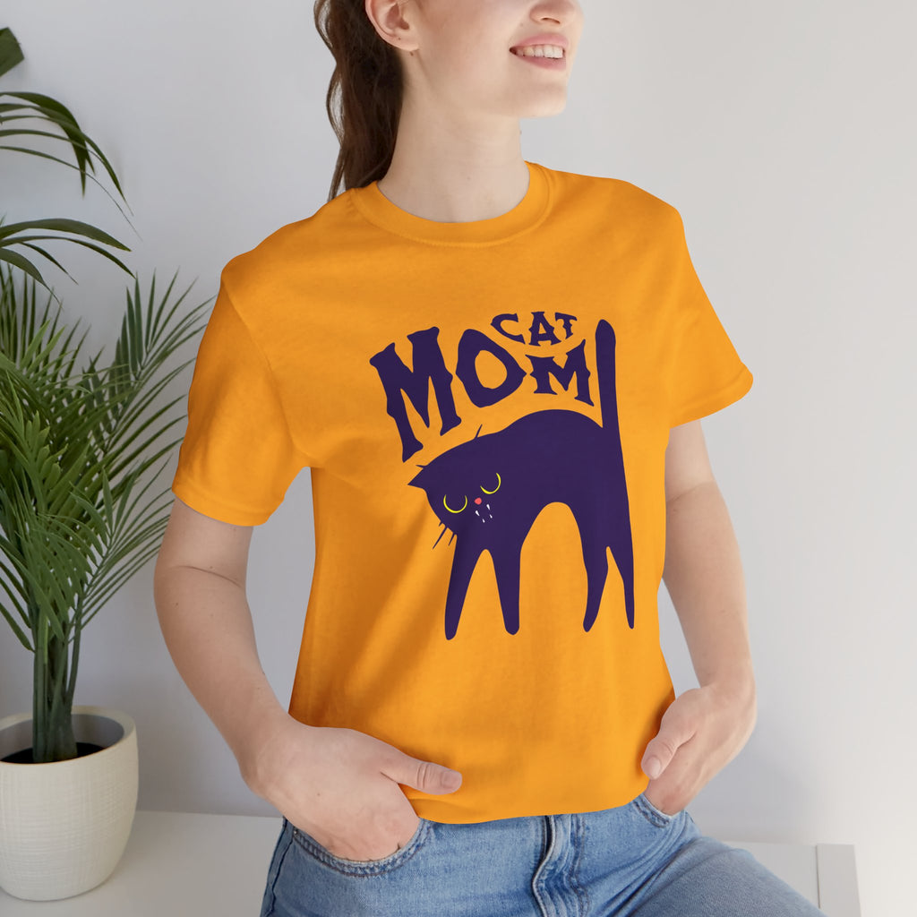 Cat Mom Graphic Tee — Cute Black Cat Illustration