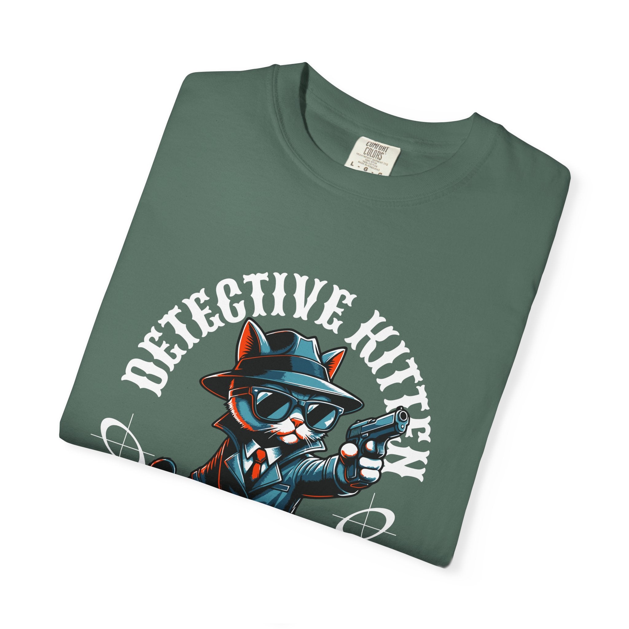 Detective Kitten T-Shirt — Cute Noir Cat Graphic Tee