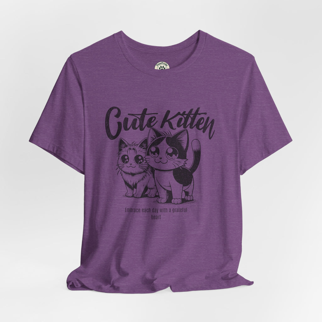 Cute Kitten T-Shirt — Vintage Black & White Cat Graphic Tee