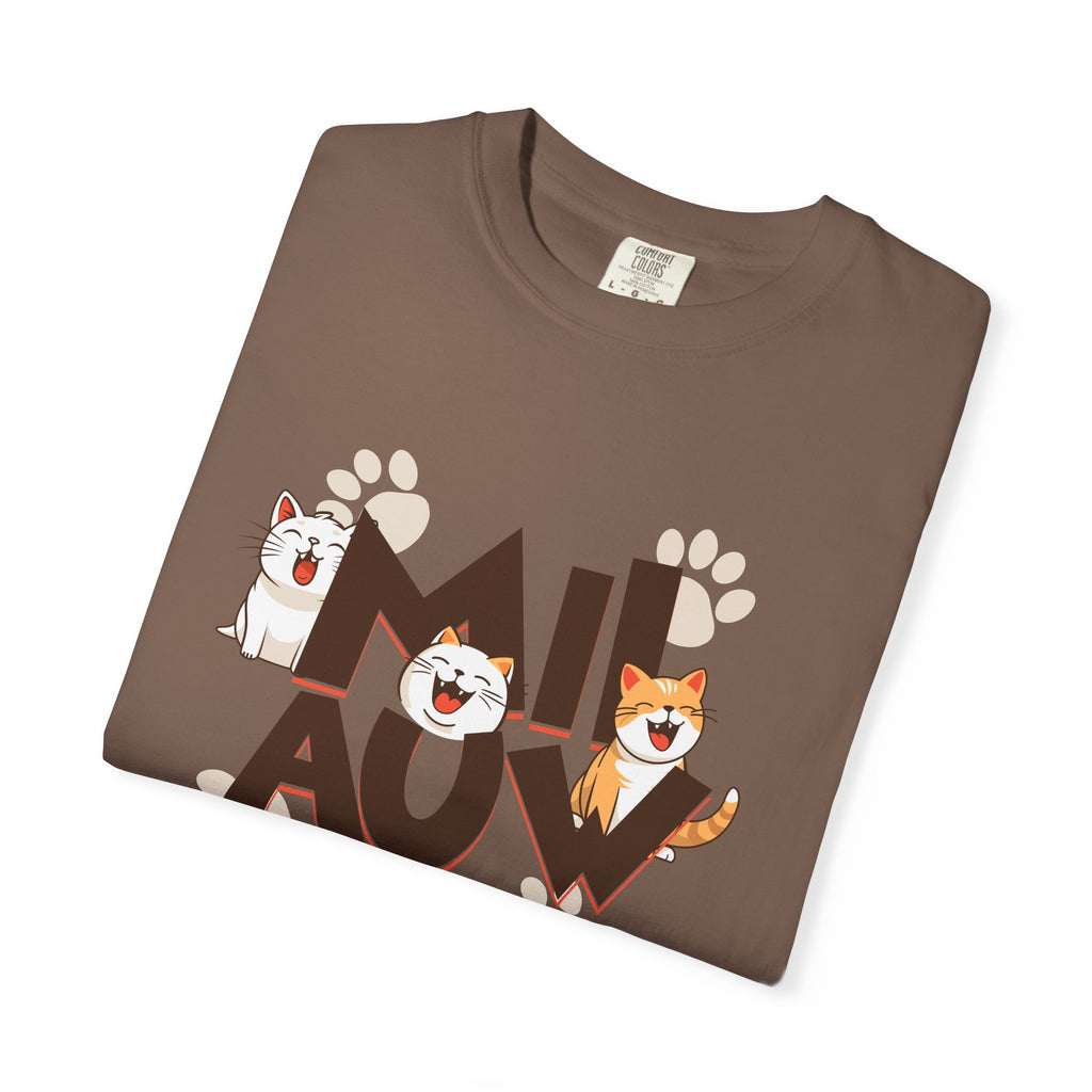 Cat Paw 'MIAOU' Graphic T-Shirt — Cute Cat Lover Tee