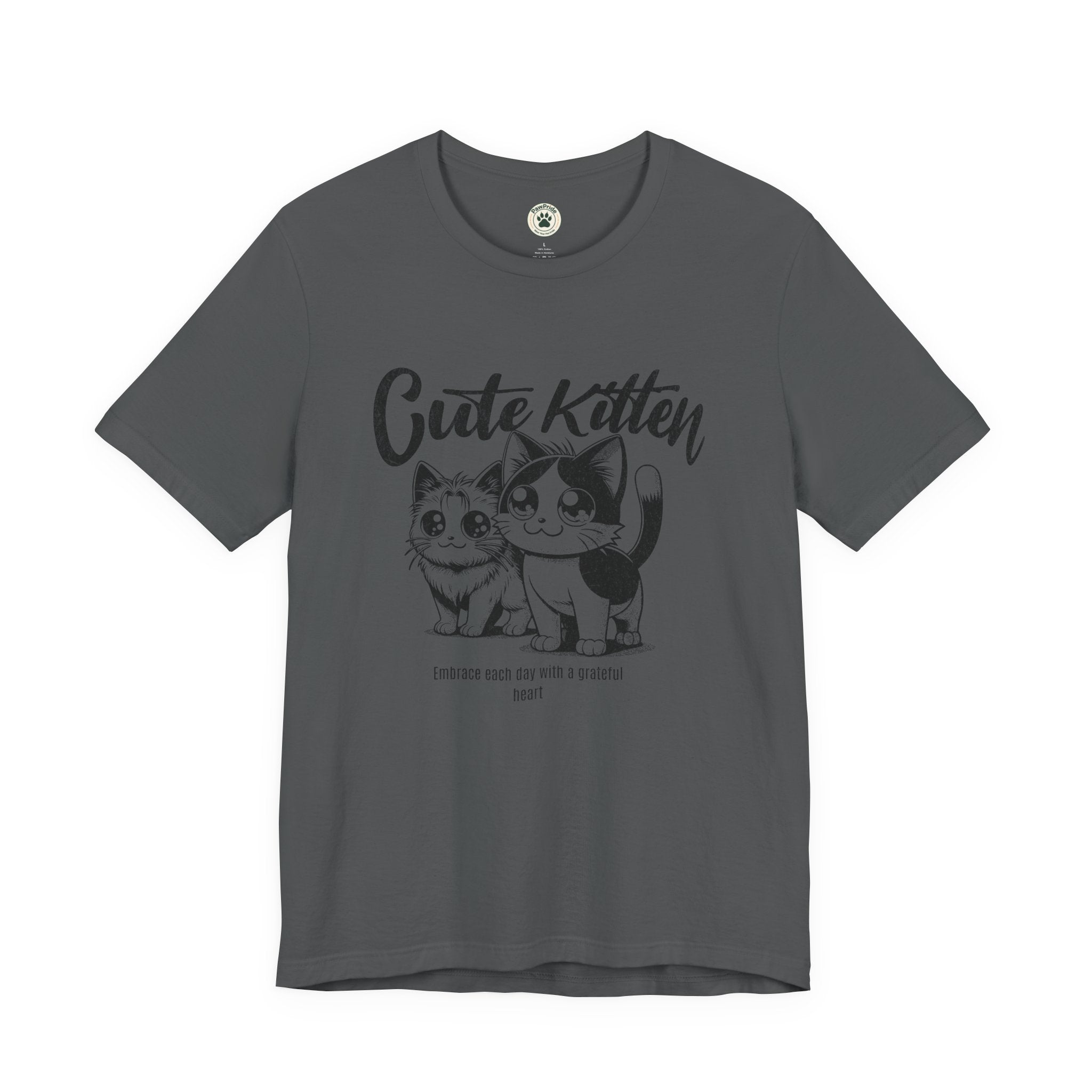 Cute Kitten T-Shirt — Vintage Black & White Cat Graphic Tee