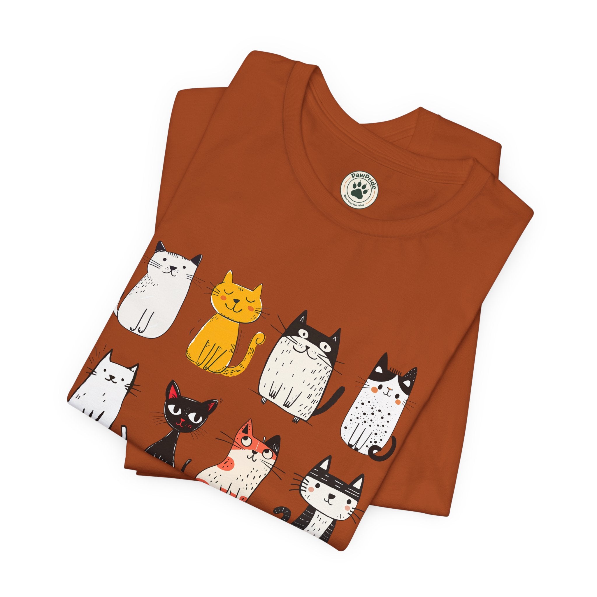 Purrfect Love Cat T-Shirt — Cute Cartoon Cats Tee for Cat Lovers