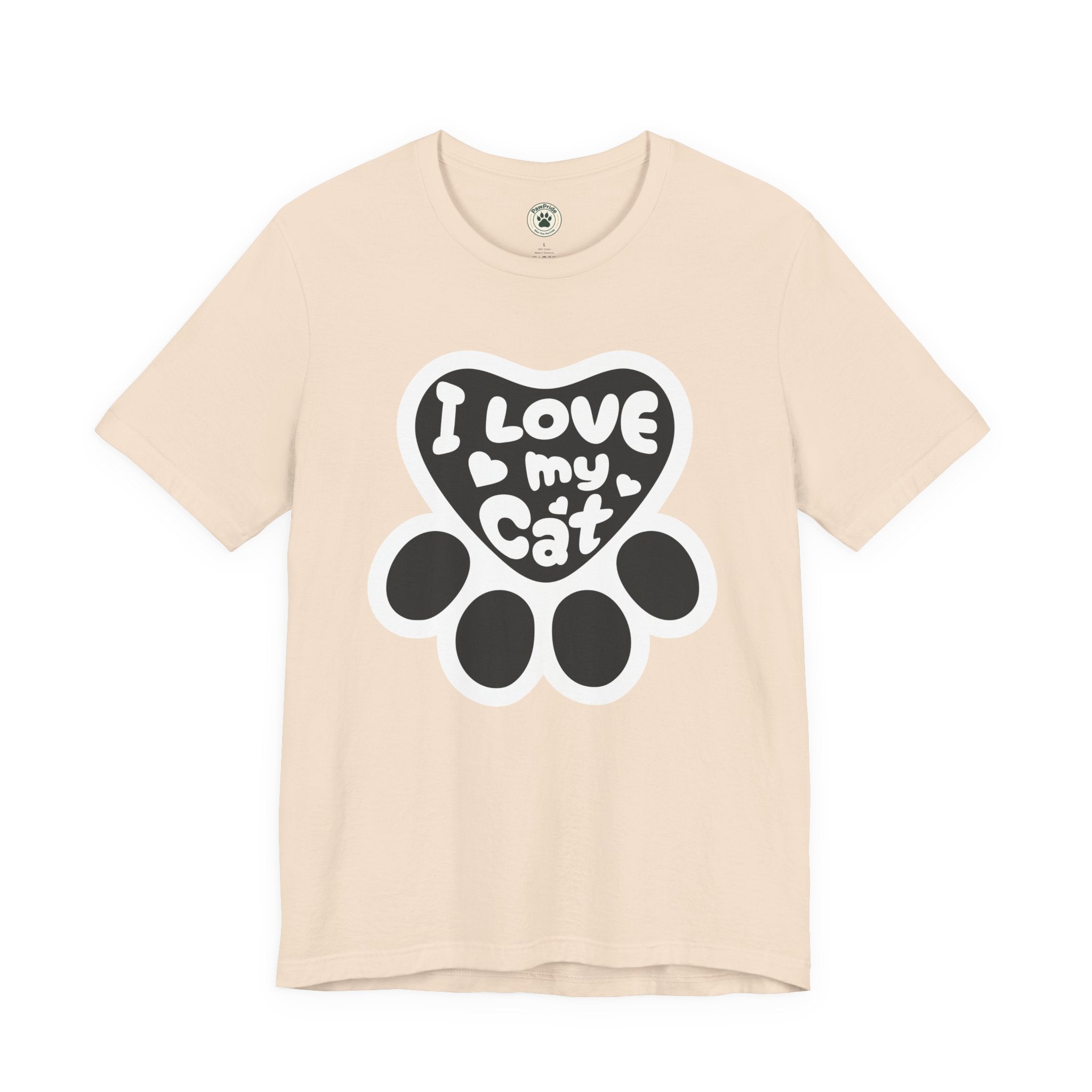 I Love My Cat Paw T-Shirt — Cute Cat Lover Tee