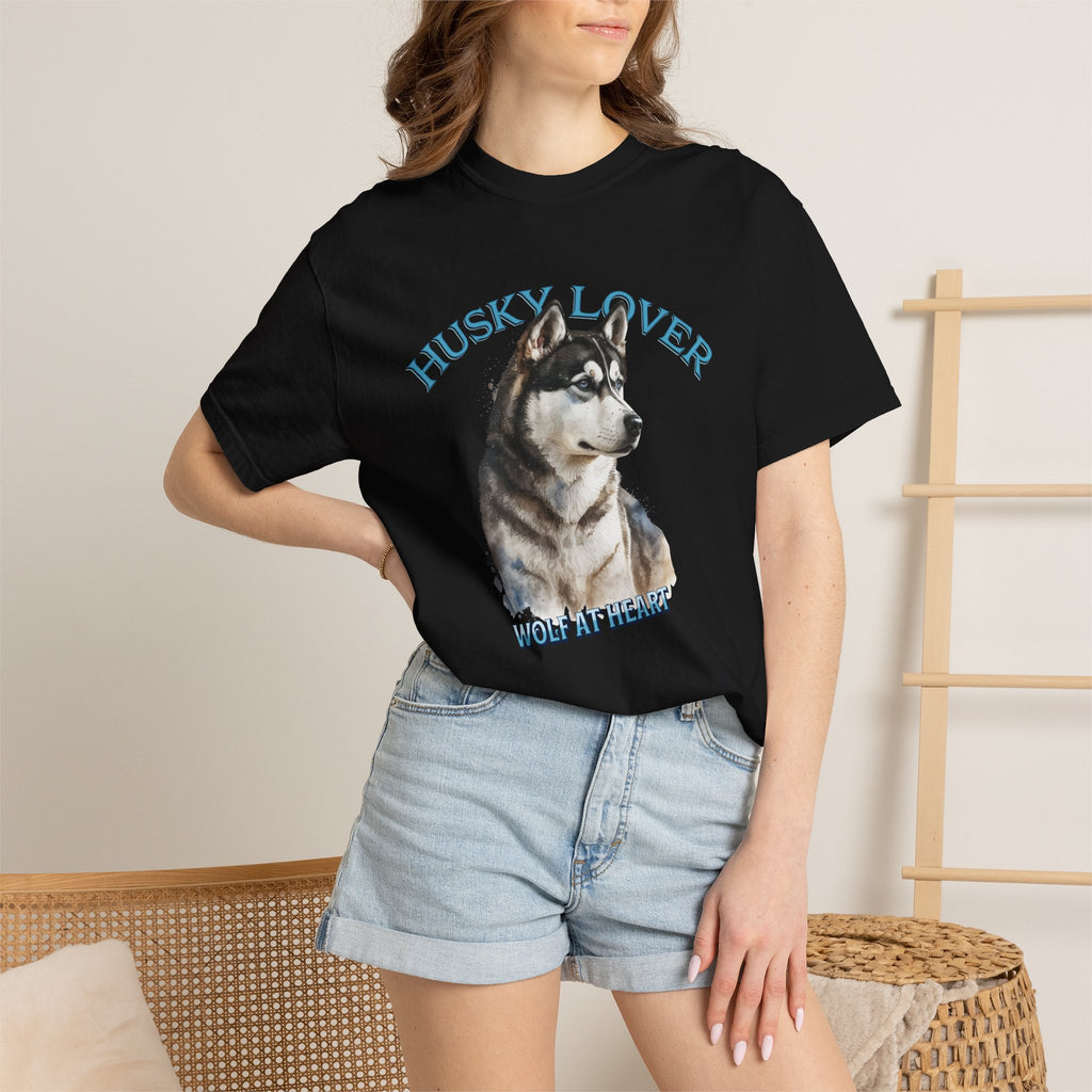 Husky Lover T-Shirt – “Wolf at Heart” Graphic Tee