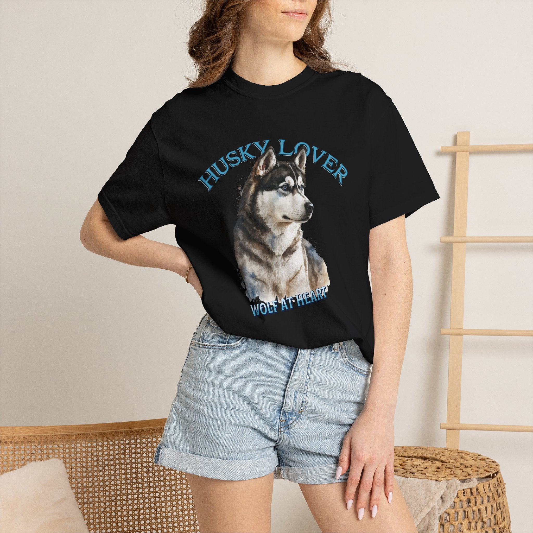 Husky Lover T-Shirt – “Wolf at Heart” Graphic Tee