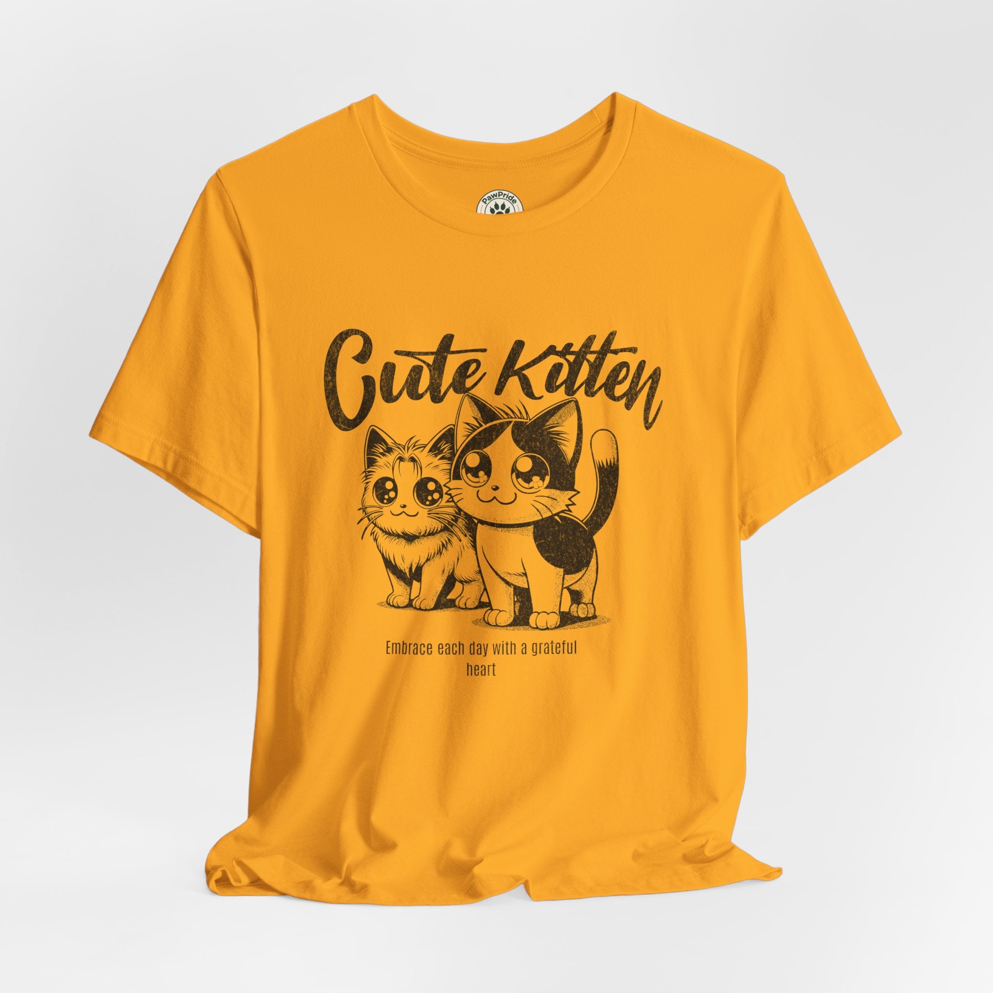 Cute Kitten T-Shirt — Vintage Black & White Cat Graphic Tee