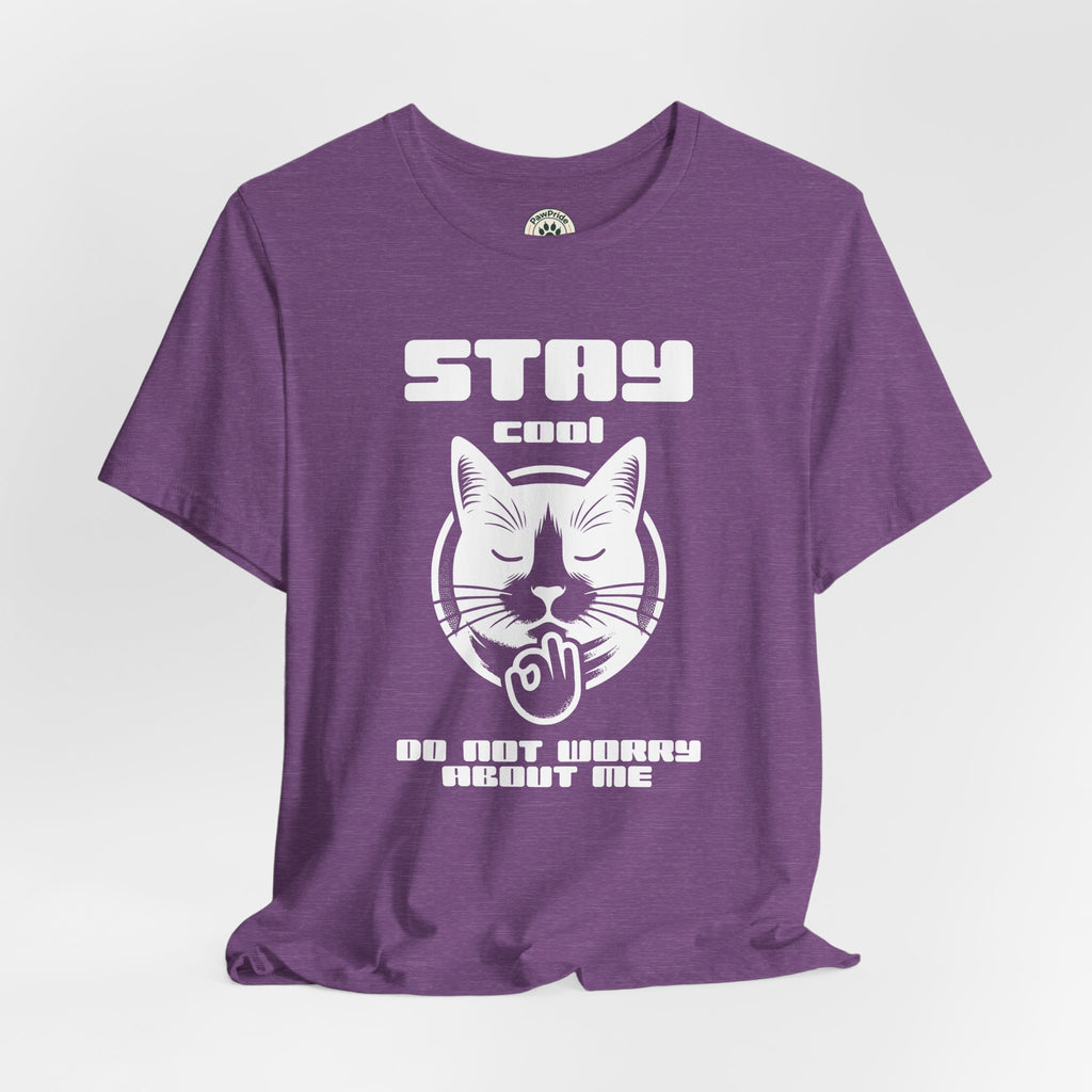 Stay Calm Cat T-Shirt — Cute Grumpy Cat Graphic Tee ("Stay Calm — Do Not Disturb" )