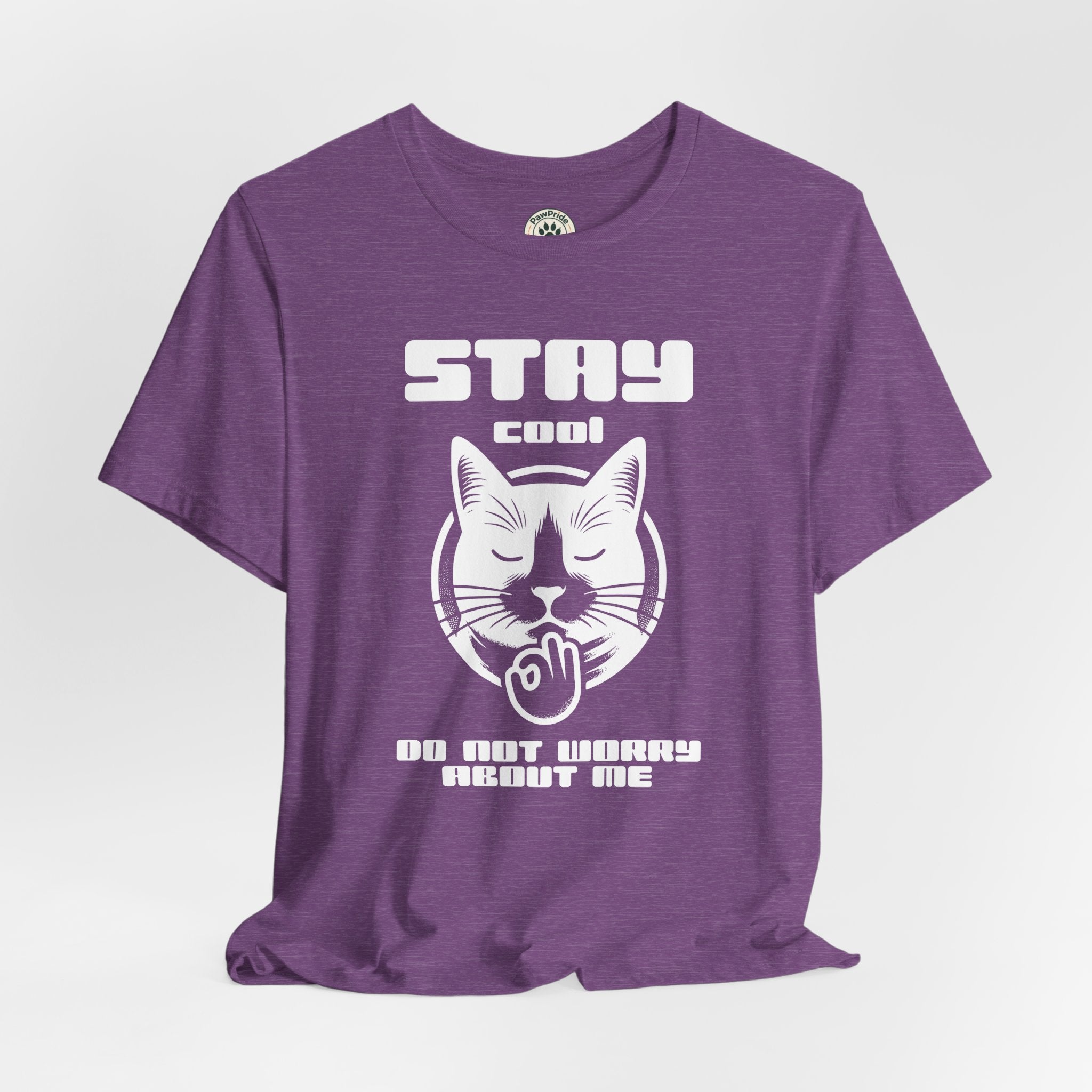Stay Calm Cat T-Shirt — Cute Grumpy Cat Graphic Tee ("Stay Calm — Do Not Disturb" )