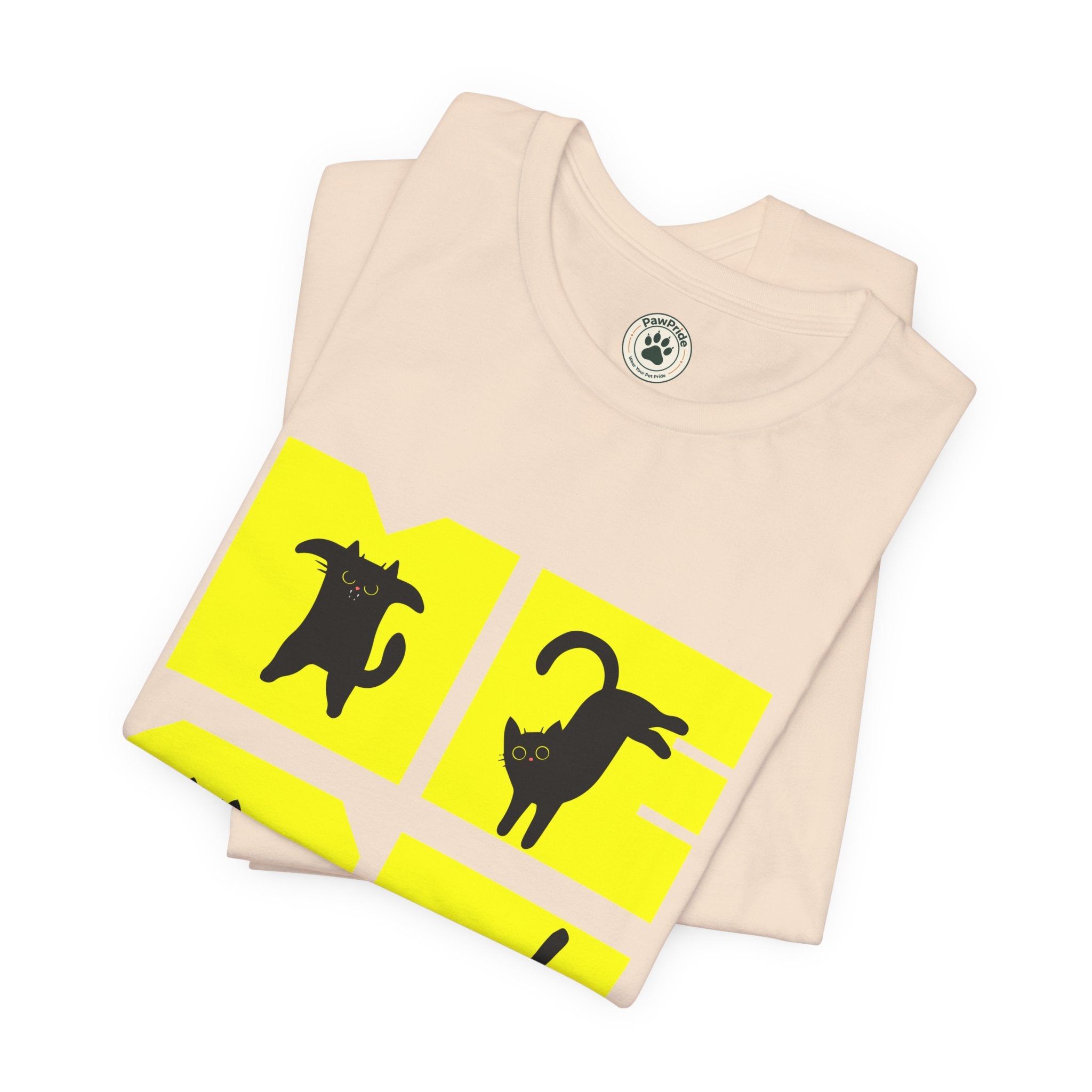 Cat Silhouette Tee — Yellow Block Cats Graphic T-Shirt