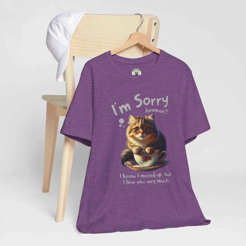 Sorry Kitten T‑Shirt – Cute Apology Cat Tee (‘I’m Sorry hooman!! I know I messed up, but I love you very much’)