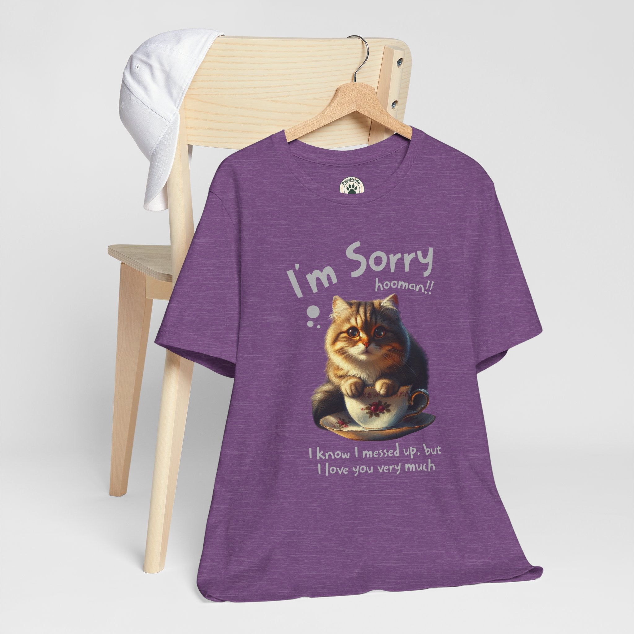 Sorry Kitten T‑Shirt – Cute Apology Cat Tee (‘I’m Sorry hooman!! I know I messed up, but I love you very much’)