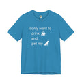Coffee & Dog Lover T‑Shirt — "I only want to drink and pet my" Graphic Tee