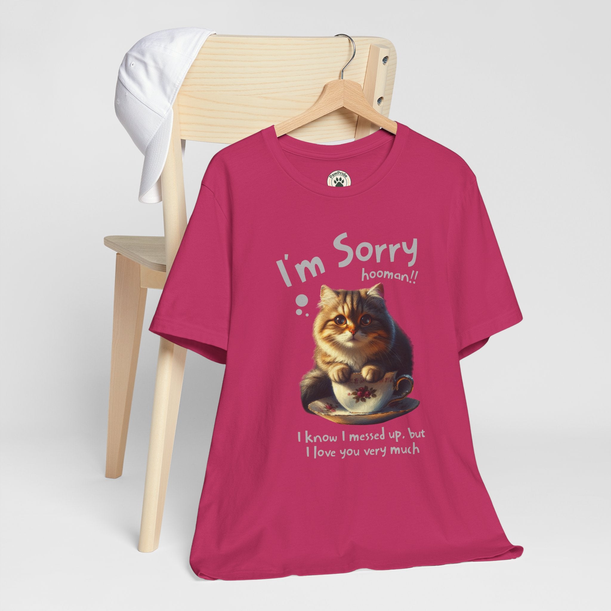 Sorry Kitten T‑Shirt – Cute Apology Cat Tee (‘I’m Sorry hooman!! I know I messed up, but I love you very much’)