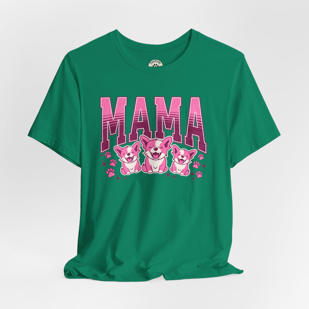 Mama Tee — Pink Corgi Mom Graphic T-Shirt