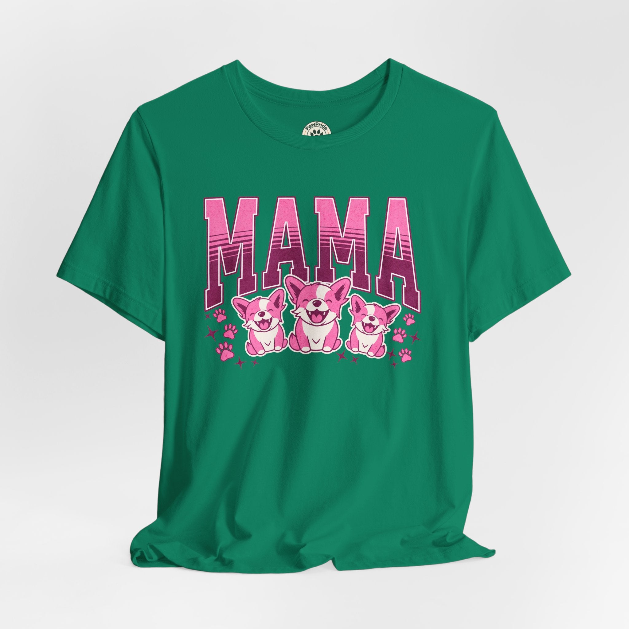 Mama Tee — Pink Corgi Mom Graphic T-Shirt