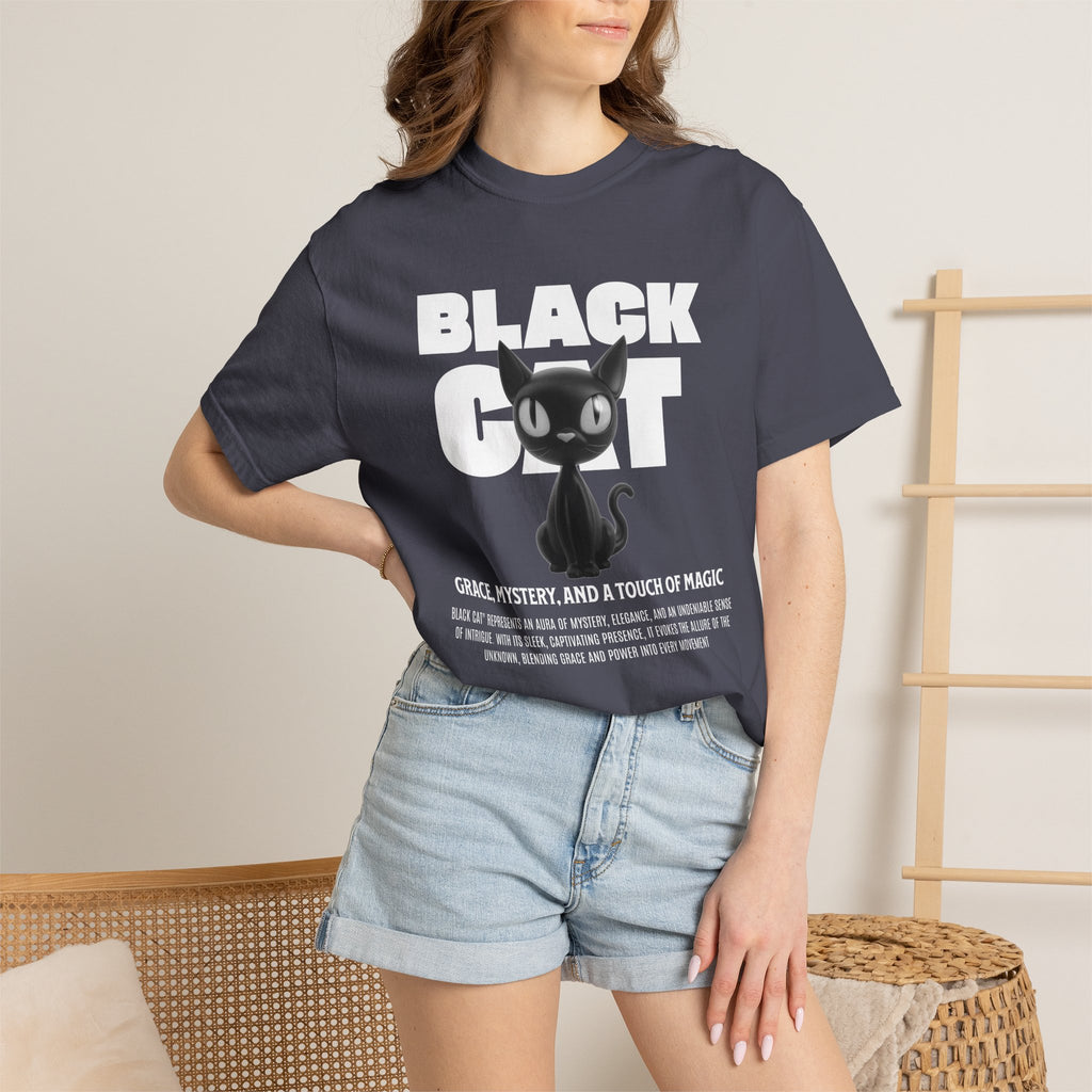 Black Cat Graphic T-Shirt — Cute Spooky Halloween Tee