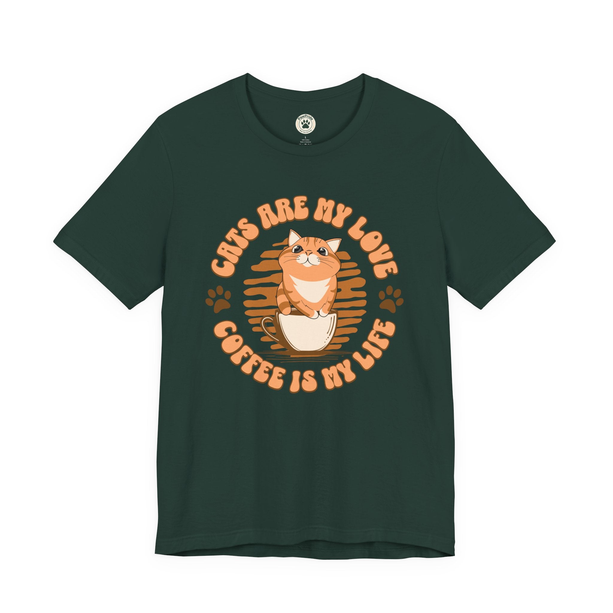 Cat & Coffee Tee — "Cats Are My Love, Coffee Is My Life" Cute Graphic T‑Shirt