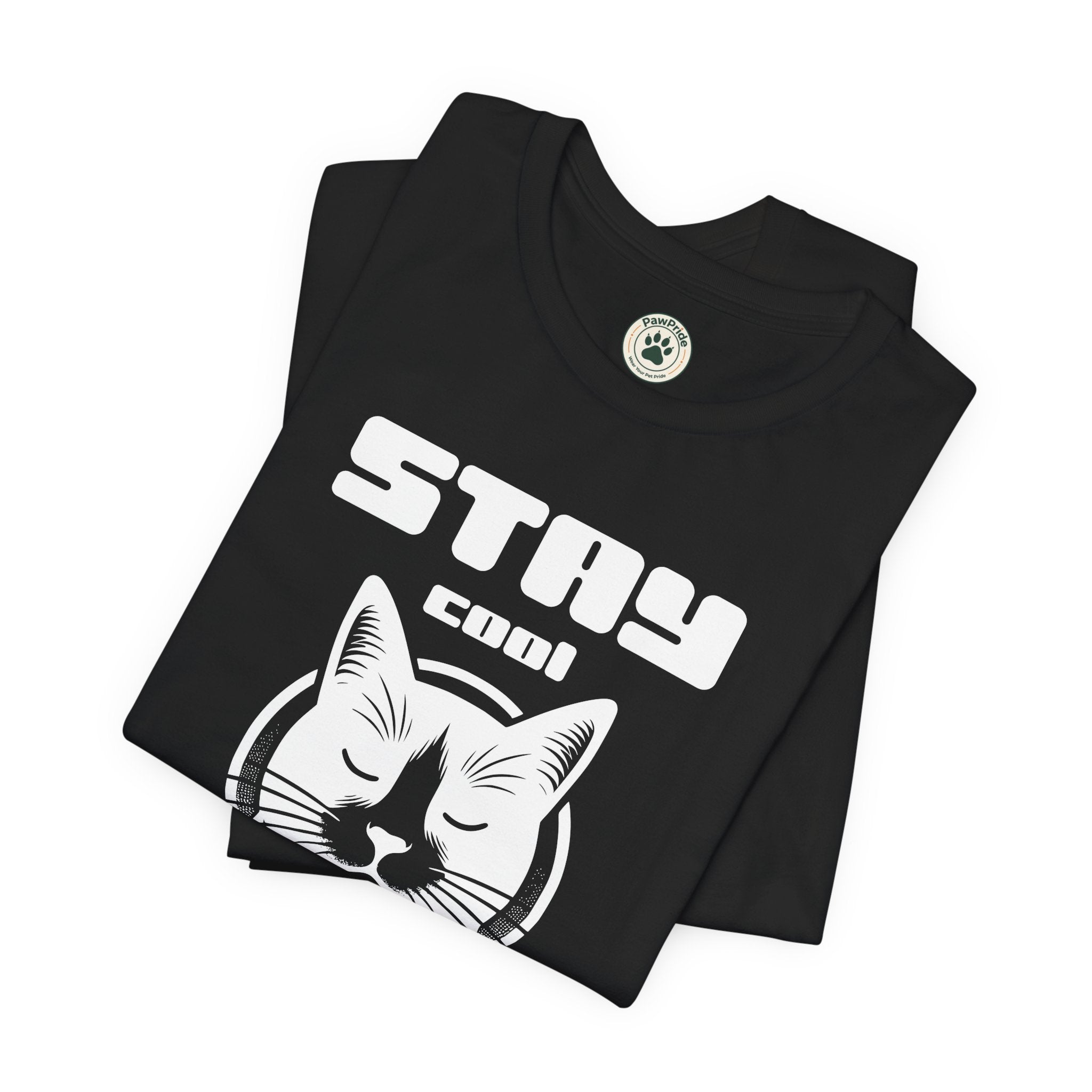Stay Calm Cat T-Shirt — Cute Grumpy Cat Graphic Tee ("Stay Calm — Do Not Disturb" )