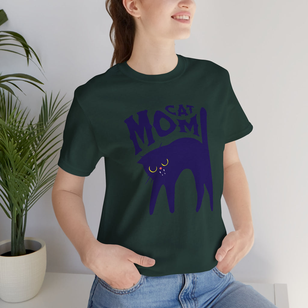 Cat Mom Graphic Tee — Cute Black Cat Illustration