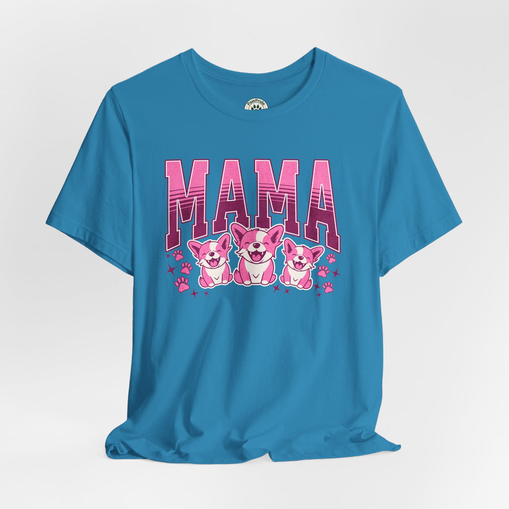 Mama Tee — Pink Corgi Mom Graphic T-Shirt