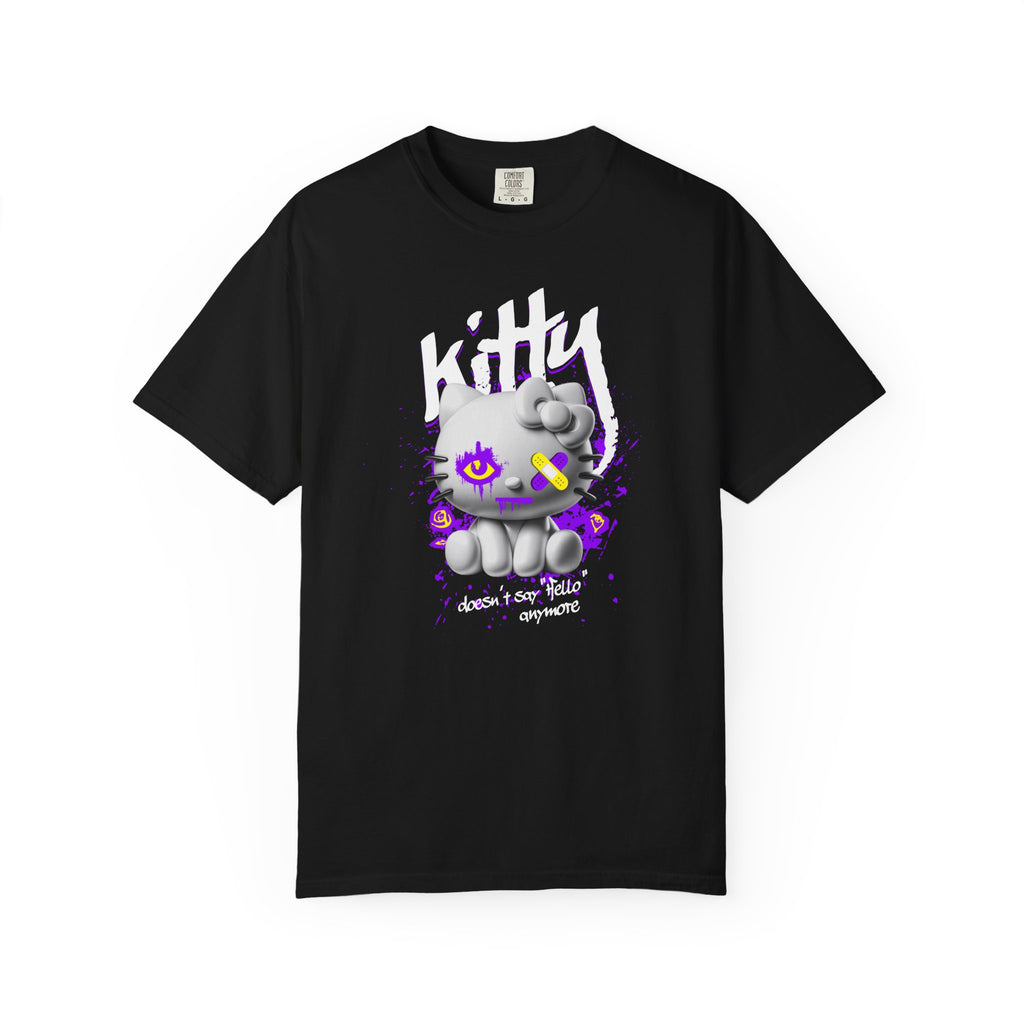 Kitty Cute Punk T-Shirt — 'doesn't say hello' Garment-Dyed Tee