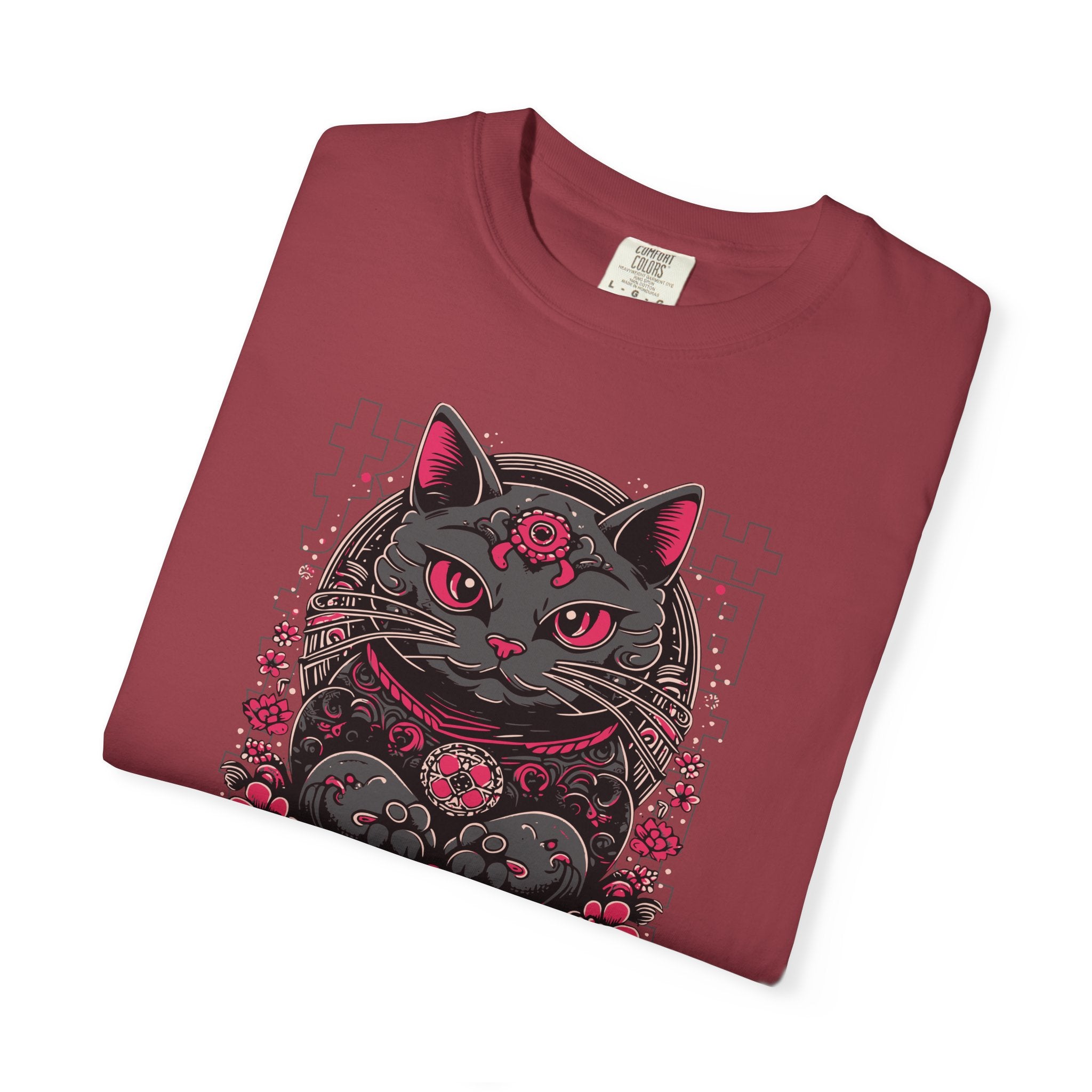 Lucky Cat Graphic T-Shirt — Gothic Maneki Neko Tee