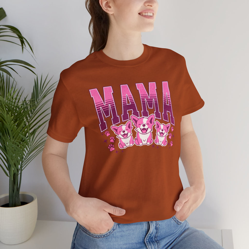 Mama Tee — Pink Corgi Mom Graphic T-Shirt