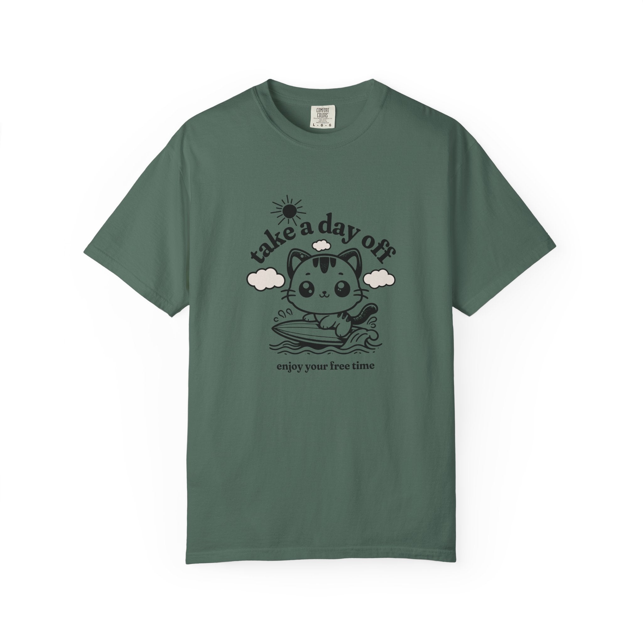 Take a Day Off Cat T-Shirt — Relaxing Kawaii Graphic Tee