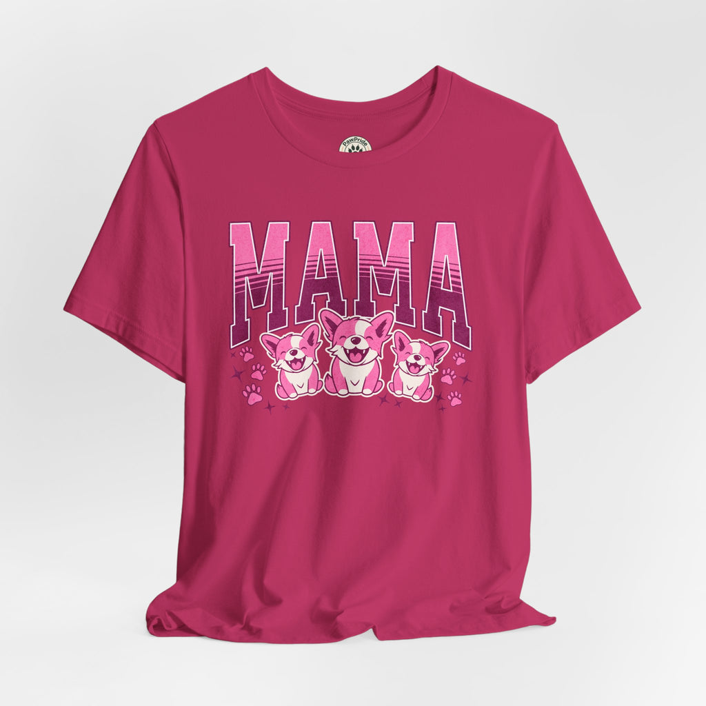 Mama Tee — Pink Corgi Mom Graphic T-Shirt