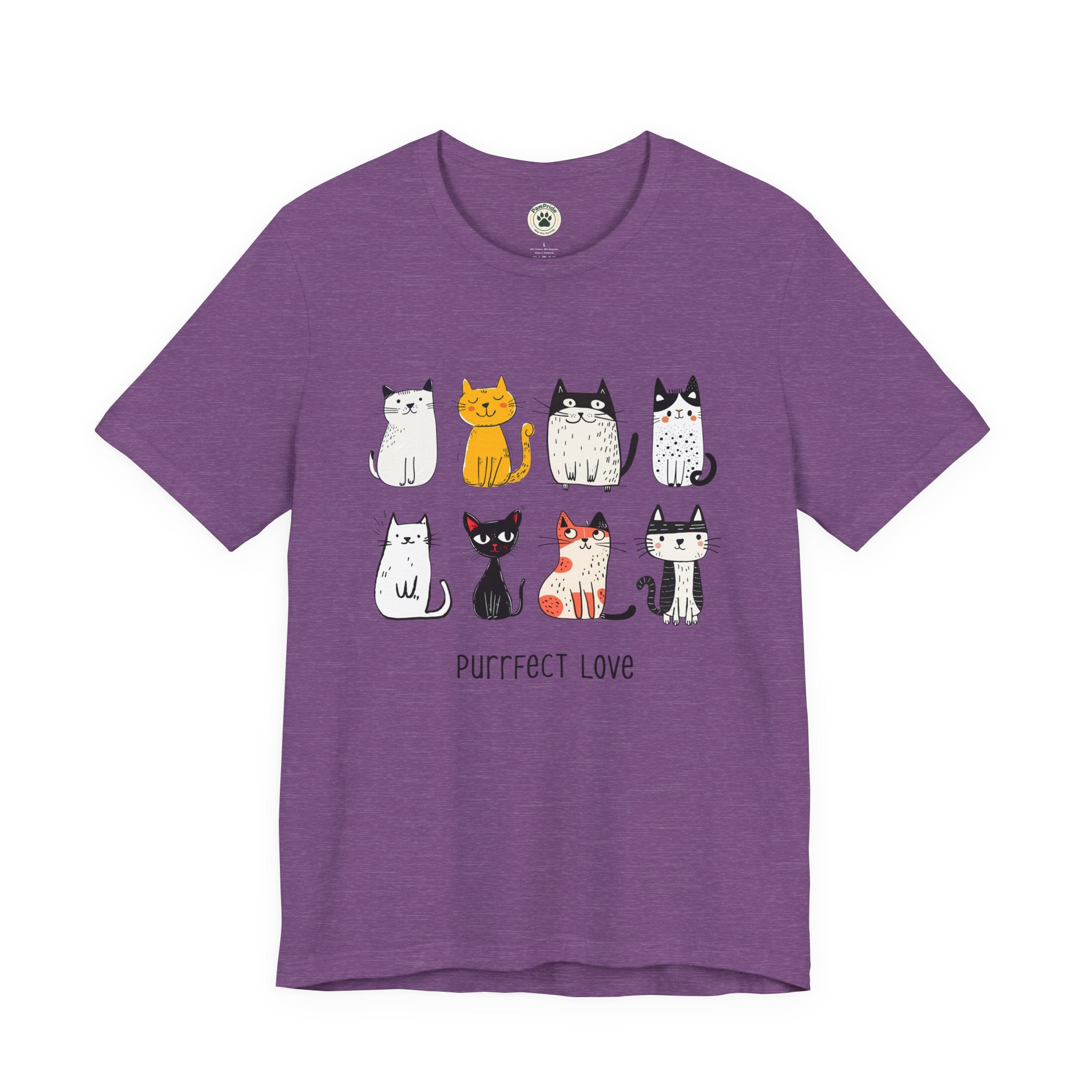 Purrfect Love Cat T-Shirt — Cute Cartoon Cats Tee for Cat Lovers