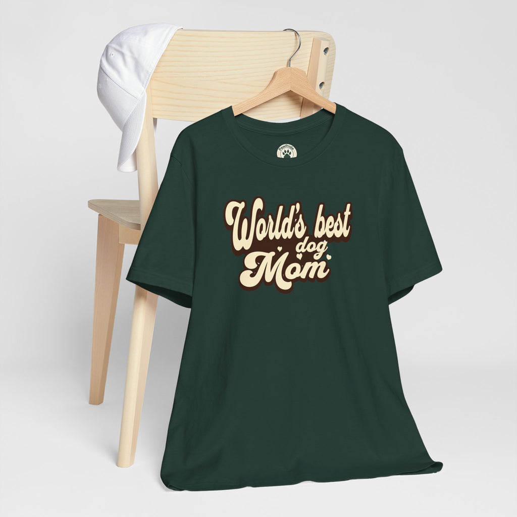 World's Best Dog Mom T-Shirt — Retro Script Pet Mom Tee