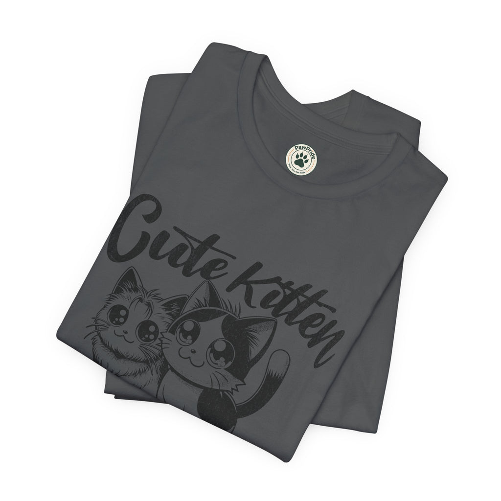 Cute Kitten T-Shirt — Vintage Black & White Cat Graphic Tee