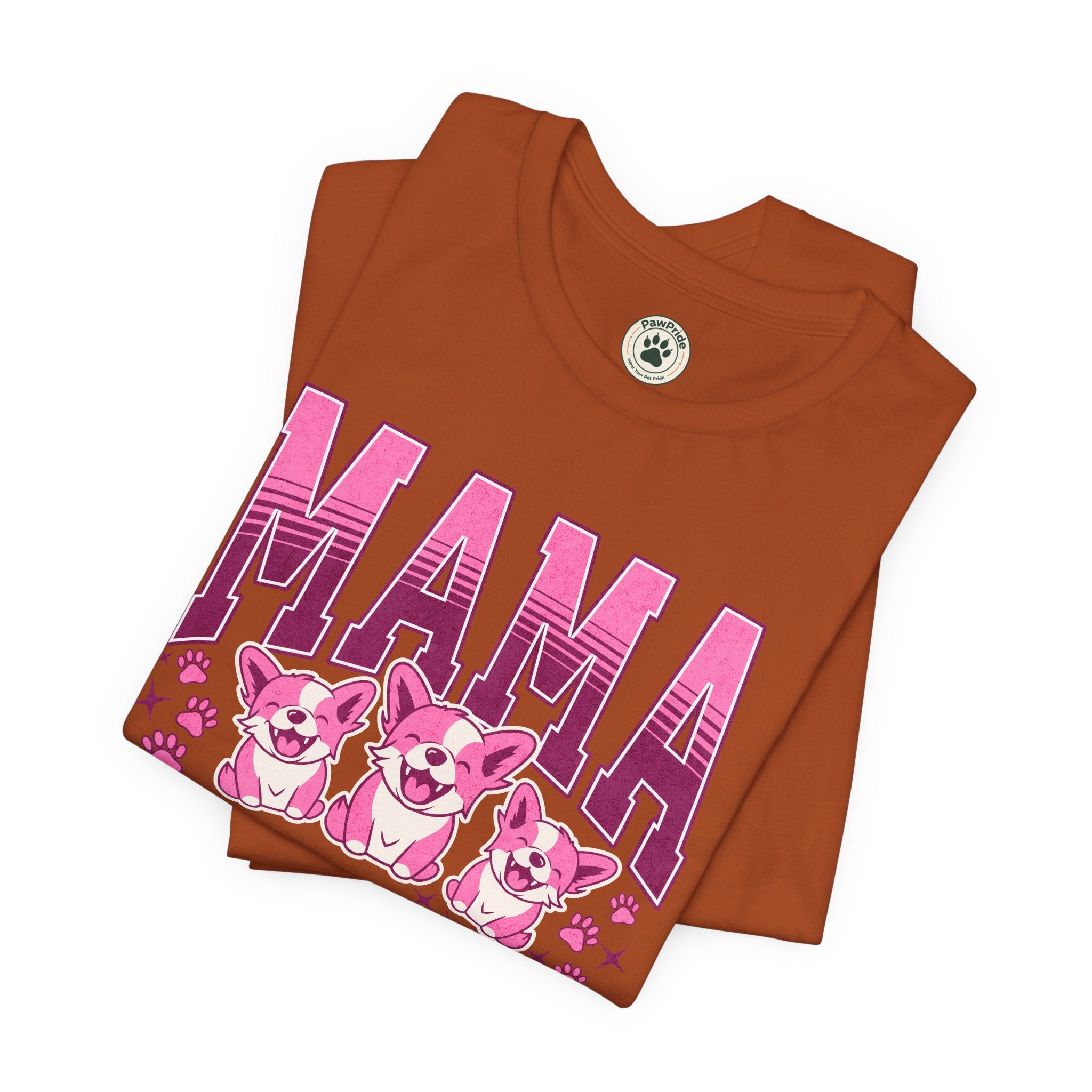 Mama Tee — Pink Corgi Mom Graphic T-Shirt