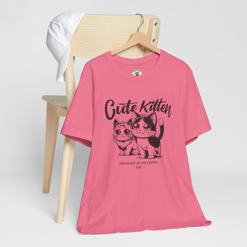 Cute Kitten T-Shirt — Vintage Black & White Cat Graphic Tee